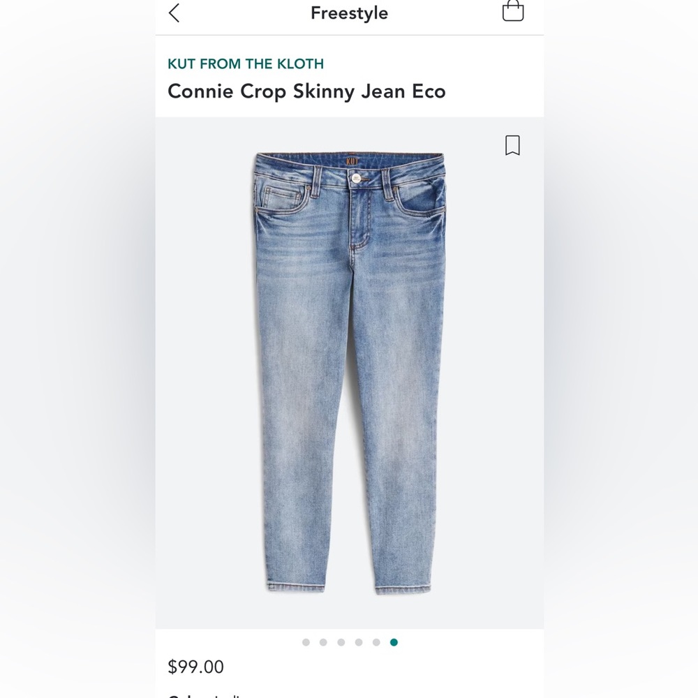 Kut From The Kloth Connie Crop Skinny Jean Eco size 14 never worn